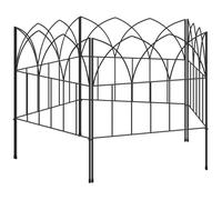 Outsunny Lot de 5 panneaux de clôture de jardin décoratives en métal, bordure de jardin, parterre de fleurs - dim. 205 x 45,5 cm