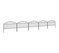 Outsunny Lot de 5 panneaux de clôture de jardin décoratives en métal, bordure de jardin, parterre de fleurs - dim. 305 x 43 cm
