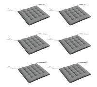 Coussins de chaise - Outsunny - lot de 6 jardin capitonné grand confort avec attaches - polyester - 40x40cm - gris