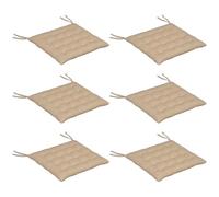 Outsunny Lot de 6 Coussins de Chaise Jardin Capitonné 40x40cm Kaki