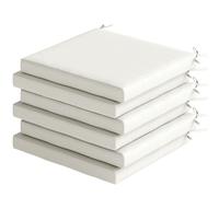 Outsunny Lot de coussins pour chaises de salle à manger 46x42x7 cm 6 pièces avec housse lavable et attaches, imperméable et anti-UV crème