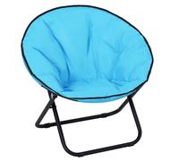 Outsunny Loveuse Fauteuil Rond de Jardin Fauteuil Lune papasan Pliable 80L x 80l x 75H cm Grand Coussin fourni Oxford Bleu