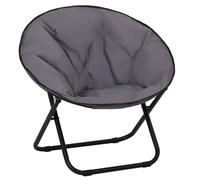 Outsunny Loveuse fauteuil rond de jardin fauteuil lune papasan pliable grand confort 80L x 80l x 75H cm grand coussin fourni oxford gris aosom france