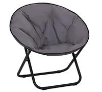 Outsunny Loveuse fauteuil rond de jardin fauteuil lune papasan pliable grand confort 80L x 80l x 75H cm grand coussin fourni oxford gris aosom france