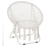 Outsunny Loveuse Fauteuil Rond de Jardin Fauteuil Lune papasan Pliable Grand Confort macramé Coton Polyester Beige