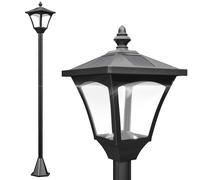 Outsunny Luminaire extérieur lampadaire sur pied solaire lampadaire lanterne classique LED 10 Lm dim. 15L x 15l x 120H cm noir