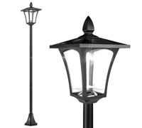 Outsunny Luminaire extérieur lampadaire sur pied solaire lampadaire lanterne classique LED 40 Lm dim. 18L x 18l x 160H cm noir