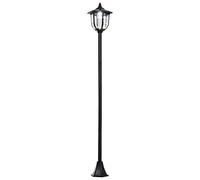 Luminaire extérieur solaire - Outsunny - lampadaire lanterne classique LED 60 Lm max décoration - métal - 26x26x177cm - noir