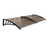 Outsunny Marquise de porte auvent design voûté arrondi dim. 195L x 75l x 23H cm polycarbonate plastique marron