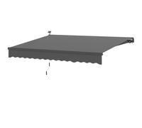 Outsunny Marquise de serrage avec manivelle solaire et bras articulé Marquise de protection solaire UV 50+ large de 400 cm Gris