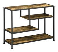 Outsunny Meuble Console Industriel 4 Étagères Spacieuses Bois et Métal Aosom France