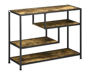 Outsunny Meuble Console Industriel 4 Étagères Spacieuses Bois et Métal Aosom France