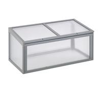 Outsunny Mini serre de jardin en polycarbonate structure en bois massif 4,14 m² 90 x 46 x 40 cm gris