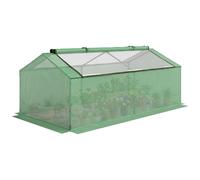 Outsunny Mini serre de jardin serre à tomates 2 fenêtres doublées PE haute densité 130 g/m² anti-UV métal dim. 180L x 92l x 70H cm vert