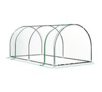 Outsunny Serre de jardin tunnel serre à tomates 2x1x0,8 m porte zippée bâche plastique vert