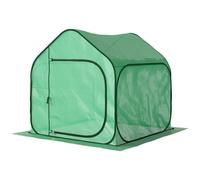 Outsunny Mini serre pop-up petite serre légumes plante fleurs avec porte à fermeture éclair en PE 150 x 148 x 148 cm vert