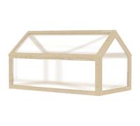 Outsunny Mini serre, Serre compacte en bois, Plaques de polycarbonate, Ouverture de ventilation, 90L x 52l x 49,5H cm, Nature