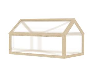 Outsunny Mini serre, Serre compacte en bois, Plaques de polycarbonate, Ouverture de ventilation, 90L x 52l x 49,5H cm, Nature