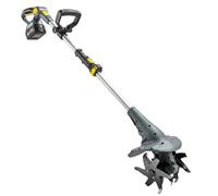 Outsunny Motoculteur sans fil, Rotavator électrique 18V avec 2 batteries 4000mAh, chargeur, largeur de travail 20 cm Gris