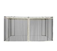 Outsunny Moustiquaires pour tonnelle 3 x 4 m - Lot de 4 zippées en polyester/nylon, noir et crème