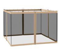 Outsunny Moustiquaire universelle de rechange pour tonnelle de 3 x 3 m avec fermetures éclair pour tonnelle de 3 x 3 m, paroi latérale uniquement, beige