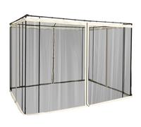 Outsunny Moustiquaires pour tonnelle barnum pavillon de jardin 3 x 3 m - lot de 4 moustiquaires zippées + crochets d'attaches - polyester nylon