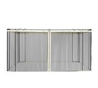 Outsunny Moustiquaires pour tonnelle Barnum pavillon de Jardin 3 x 4 m - Lot de 4 moustiquaires zippées + Crochets d'attaches - Polyester Nylon - Noir et crème