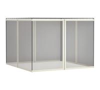 Outsunny Moustiquaires pour Tonnelle Barnum Pavillon de Jardin 3x4m Blanc | Lot de 4 Moustiquaires Zippées, Crochets d'Attaches, Polyester Nylon, Noir et Crème