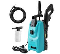 Outsunny Nettoyeur 1500 W, Pression 120 bar, Débit 390 L/h, Nettoyeur Électrique avec Buse Réglable, Tuyau 6 m, Bleu