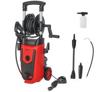 Outsunny Nettoyeur Haute Pression 1800W avec Accessoires Angle Réglable et Arrêt Automatique 30x27,5x76 cm Rouge et Noir