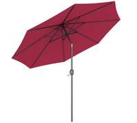 Outsunny Outsunny Parasol de jardin Parasol droit inclinable Ø 3 m en métal Rond Polyester 180g/m² manivelle inclinable Bordeaux Bourgogne