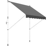 Outsunny Outsunny Store banne Manuel rétractable 3L x 1,5l m Auvent Téléscopique sans Perçage Inclinaison et Hauteur réglable Gris clair