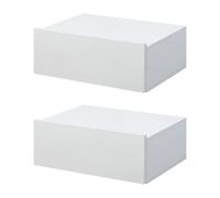 Outsunny Paire Chevets Muraux Aspect Bois Tiroir Coulissant Plateau Chambre Moderne Aosom France