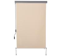 Outsunny Palissade Verticale pour Balcon Pare-soleil Bloque-vent Pare-vue avec manivelle Tissu en polyester + Aluminium Blanc crème 200x120cm