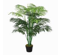 Palmier artificiel - plante artificielle - Outsunny - 18 grandes feuilles, pot, mousse artificielle - plastique - Ø16x125cm - vert