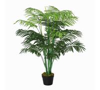 Outsunny Palmier artificiel 125 cm Grand plante artificielle avec 18 palmes en pot pour salon balcon