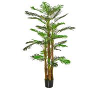Outsunny Palmier Artificiel Arbre Artificiel H.1,85 m Tronc Branches Lichen Feuilles Grand réalisme Pot Inclus