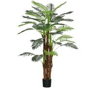 Outsunny Palmier Artificiel H.1,6 m Arbre Artificiel Tronc Branches Lichen