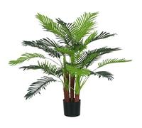 Outsunny Palmier Artificiel H.1 m Arbre Artificiel Tronc Branches Lichen
