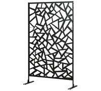 Outsunny Panneau brise-vue balcon décoratif extérieur à motif géométrique ajouré en acier 122 x 45 x 198 cm noir