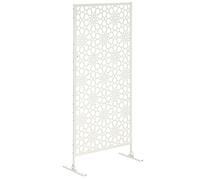Outsunny Panneau brise vue décoratif extérieur blanc à motif en métal - 92 x 45 x 198 cm