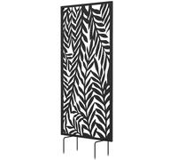 Outsunny Panneau Brise Vue décoratif Extérieur, Claustra Décoratif Jardin à motif découpé en feuilles, 130 x 65 cm, Noir