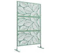 Outsunny Panneau Brise Vue décoratif paravent extérieur Vert à Motif végétal en Acier - 122 x 45 x 198 cm, Vert