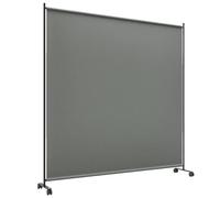 Outsunny Panneau Brise-Vue Extérieur sur roulettes 183x30x181 cm Gris | Opaque, Autoportant, Paravent Brise Vue Jardin, pour Terrasse Balcon