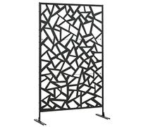 Outsunny Panneau Brise-Vue Jardin Balcon décoratif extérieur à Motif géométrique ajouré en Acier 122 x 45 x 198 cm Noir