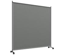 Outsunny Panneau brise-vue paravent extérieur sur roulettes pour le jardin, terrasse, balcon - dim. 183L x 30l x 181H cm - gris