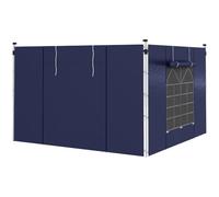Outsunny Panneaux latéraux pour Gazebo Pop-up 3x3 m/3x6 m, Bleu | Avec fenêtres et portes, côtés de remplacement, lot de 2