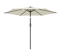 Outsunny Parasol 270 cm inclinable Parasol de balcon avec manivelle UV 50+ Parasol de jardin Blanc crème