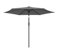 Outsunny Parasol 270 cm inclinable Parasol de balcon avec manivelle UV 50+ Parasol de jardin Gris foncé