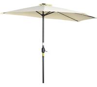 Outsunny Parasol, 270 x 240 cm demi-parapluie, parasol de balcon avec LED pour le jardin
